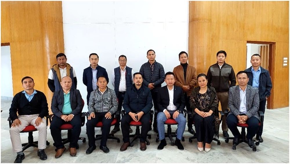 Executive team with members of SFS Association Nagaland at conference hall, Forest Office complex, Kohima on November 15.